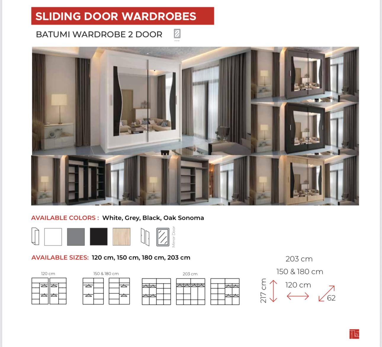 Batumi Premium Sliding Mirror Wardrobe