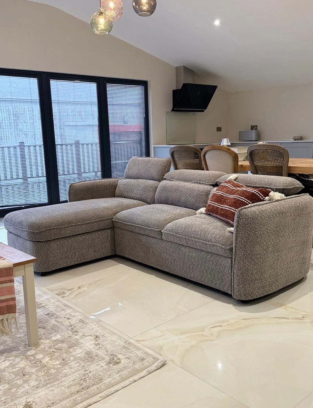 Malibu Luxury Fabric U-Shape Sectional Corner Sofa