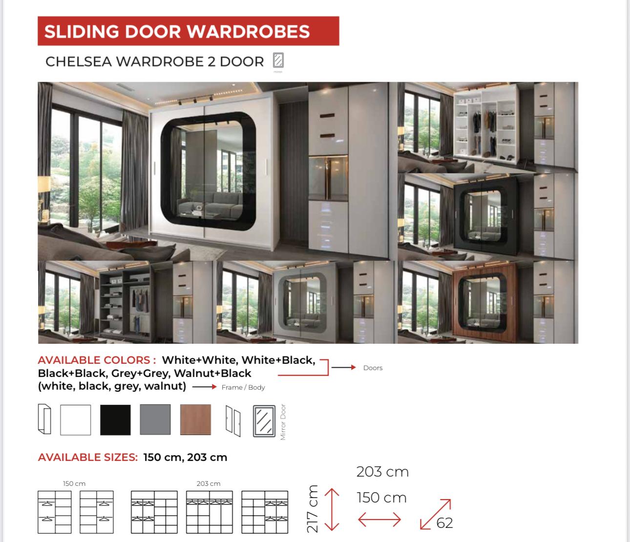 Chelsea Premium Sliding Mirror Wardrobe