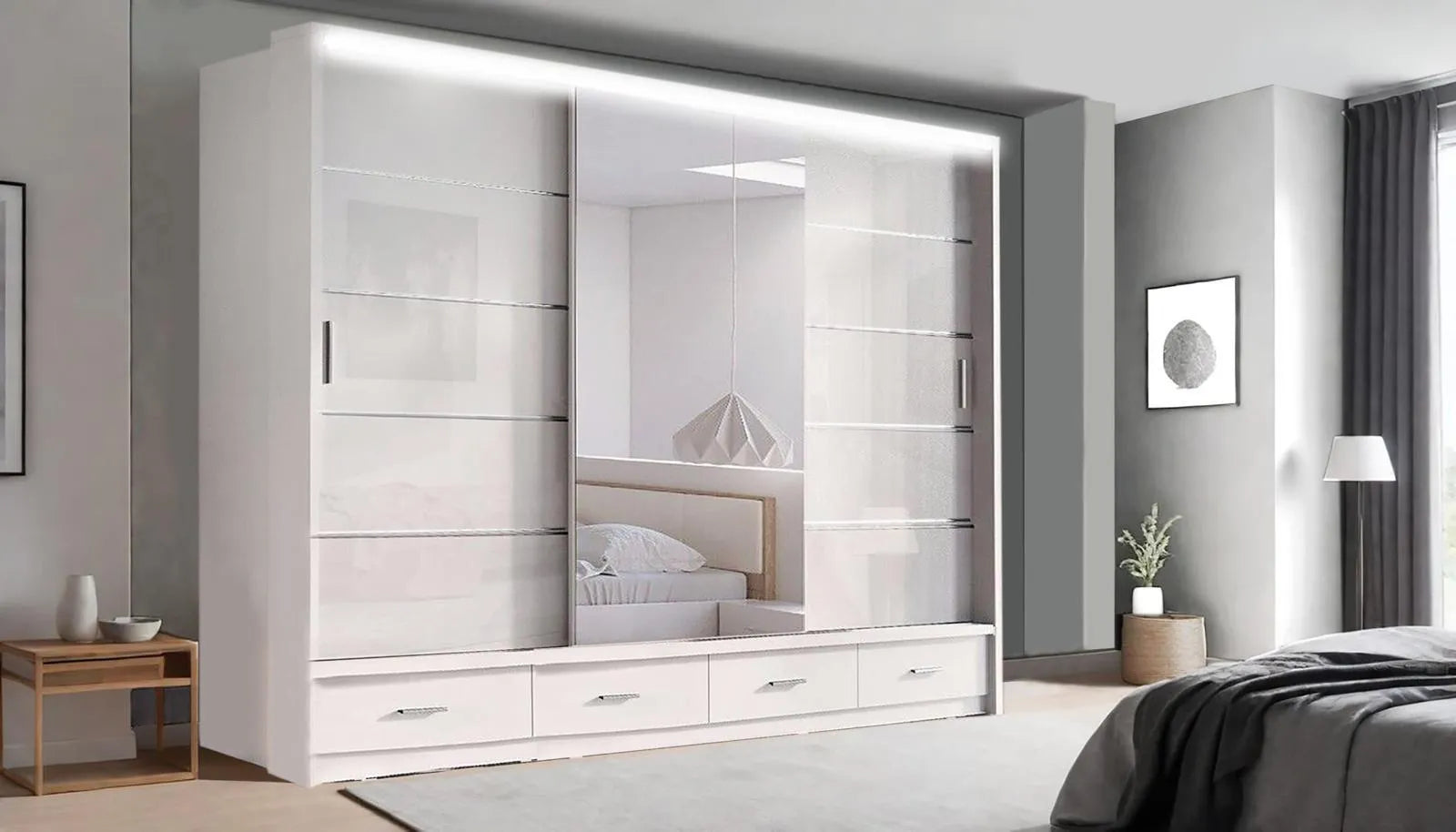 Florence Premium Sliding Mirror Wardrobe