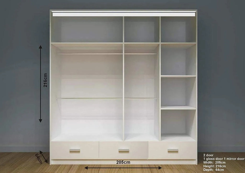 Florence Premium Sliding Mirror Wardrobe