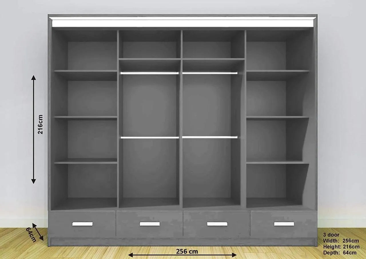 Florence Premium Sliding Mirror Wardrobe