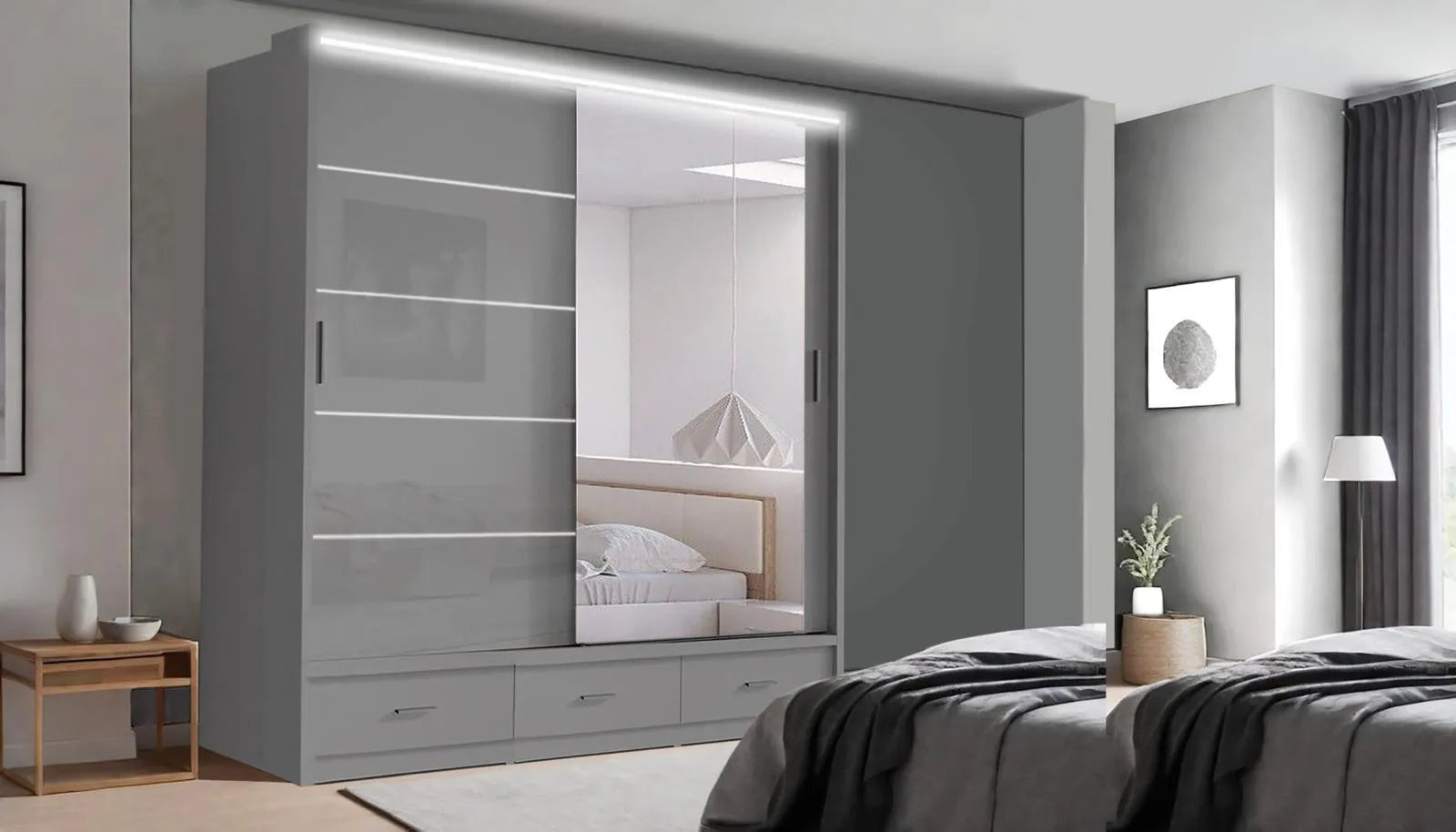 Florence Premium Sliding Mirror Wardrobe