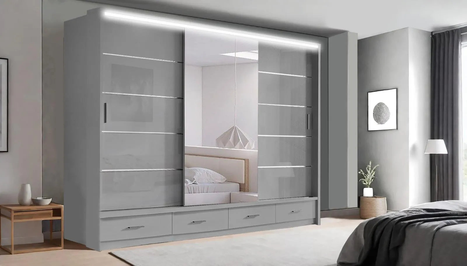 Florence Premium Sliding Mirror Wardrobe
