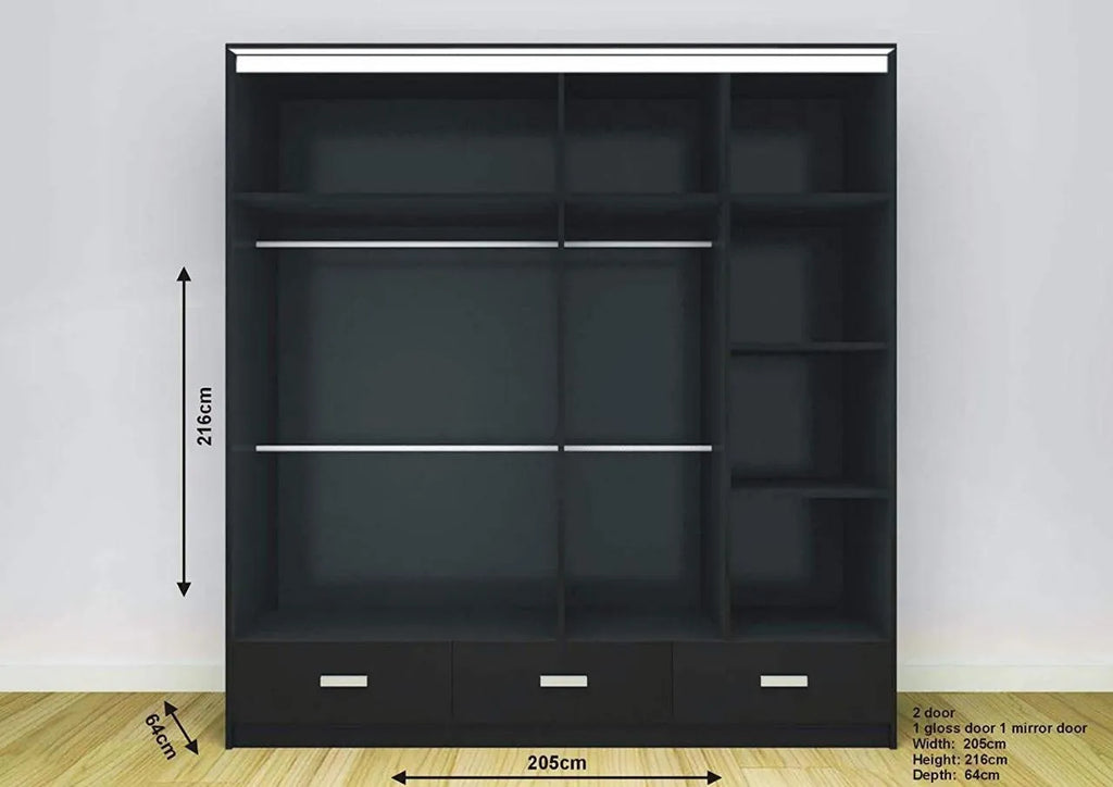 Florence Premium Sliding Mirror Wardrobe