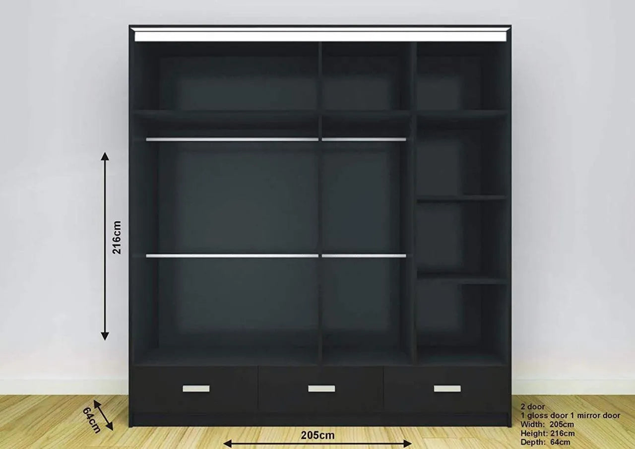 Florence Premium Sliding Mirror Wardrobe