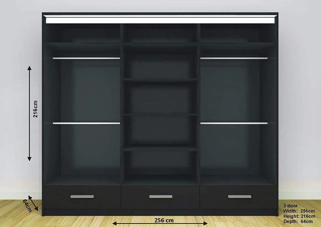 Florence Premium Sliding Mirror Wardrobe