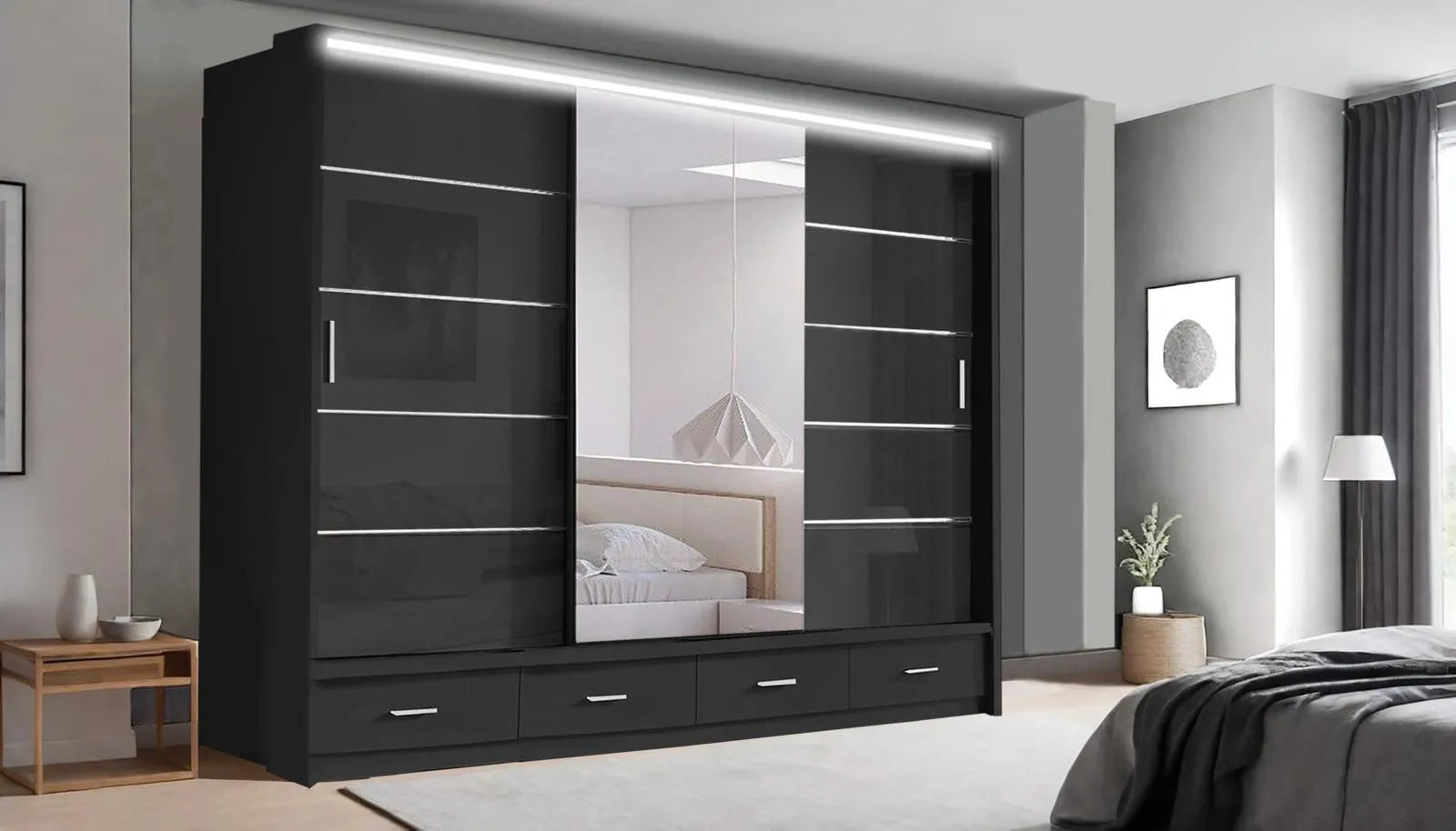 Florence Premium Sliding Mirror Wardrobe