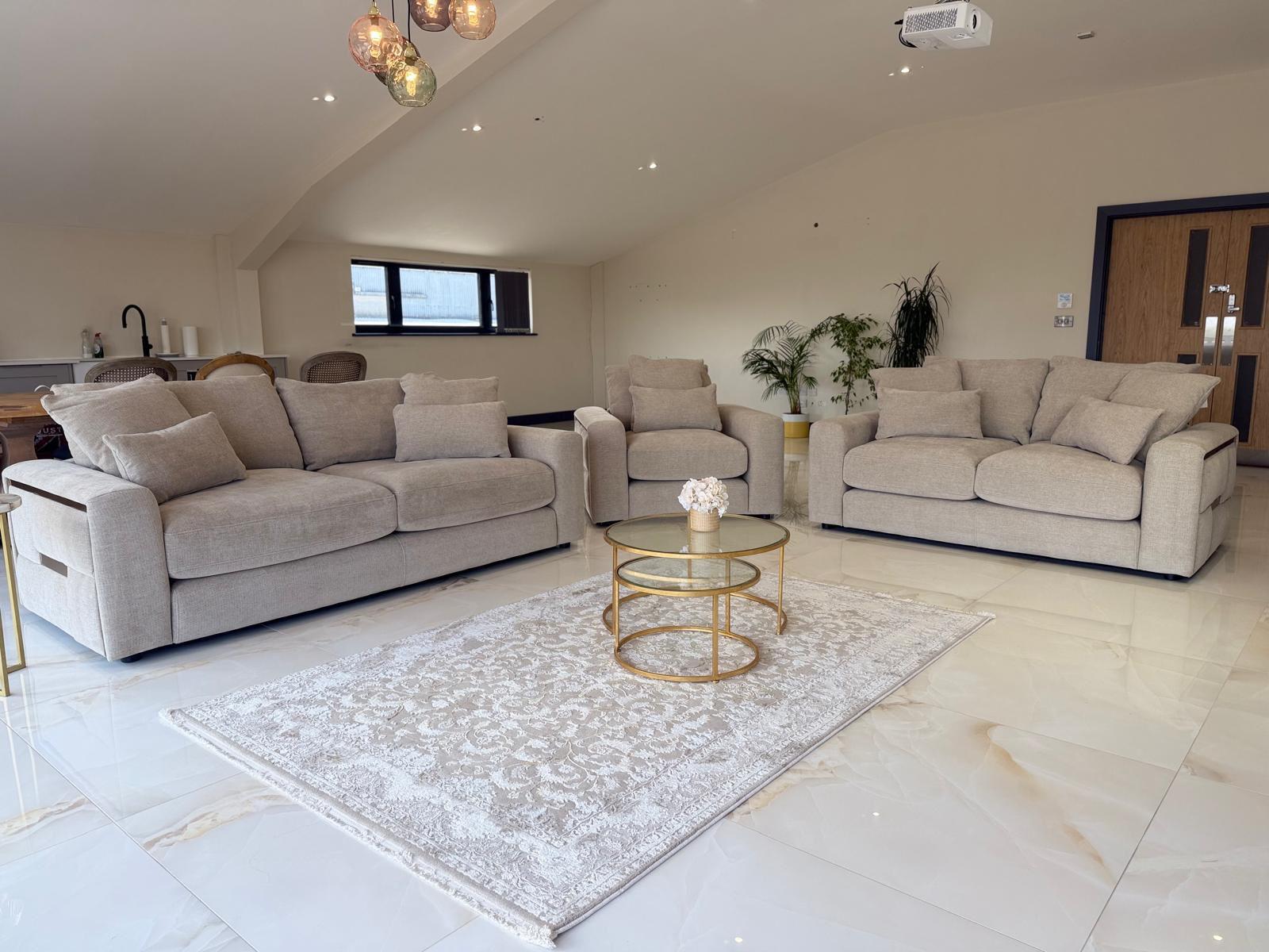 Monterey 3+2 Fabric Sofa Set with Accent Cushions