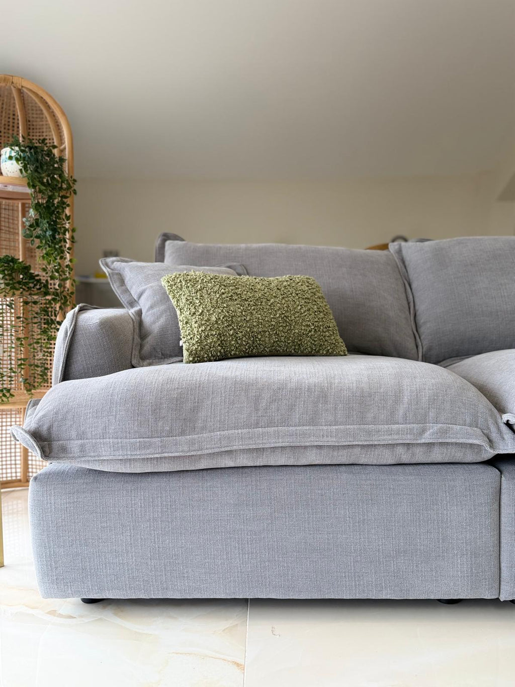Santa Barbara Large 3-Seater Fabric Sofa with Matching Footstool