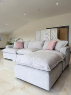 Santa Barbara Large 3-Seater Fabric Sofa with Matching Footstool