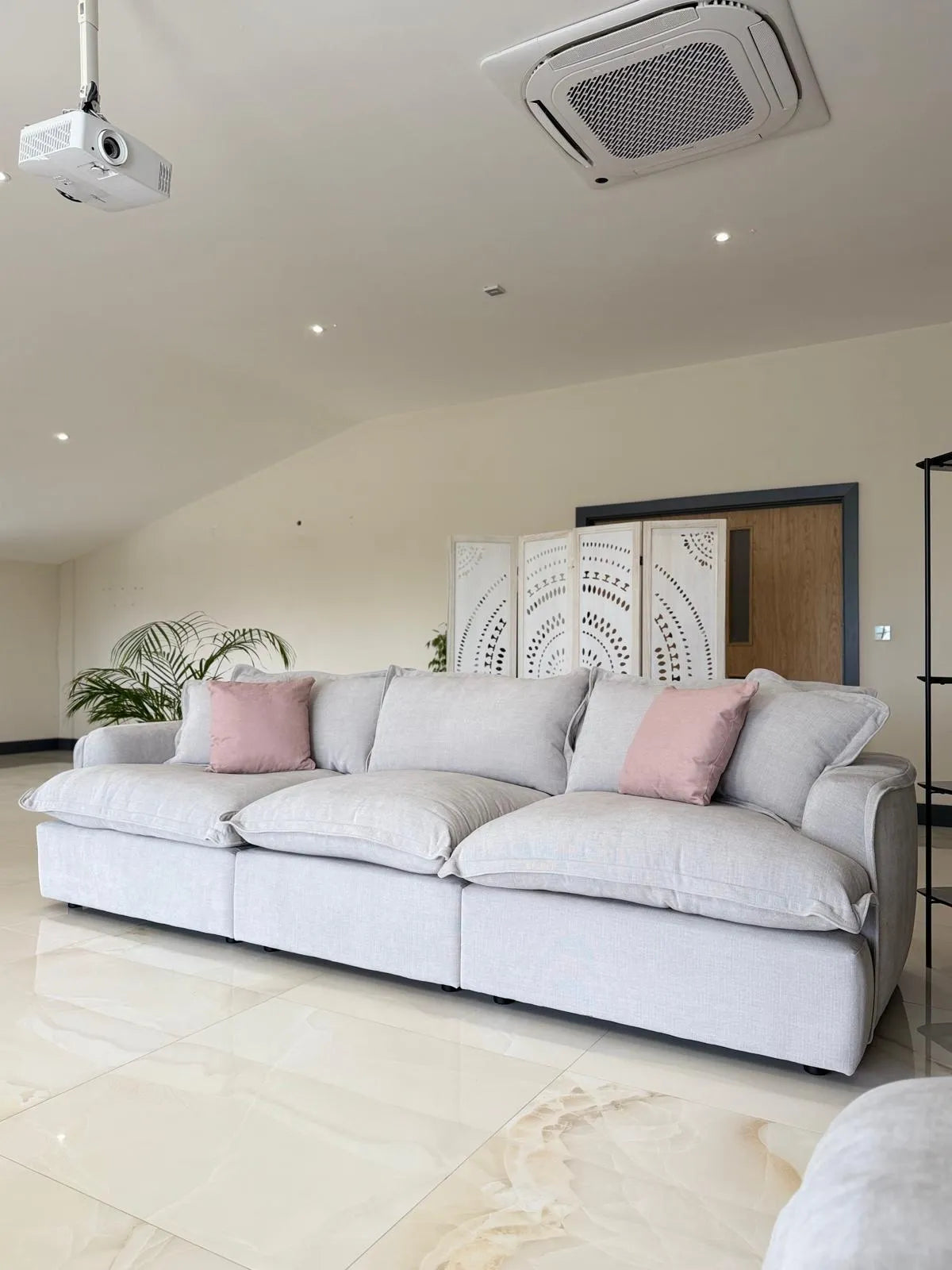 Santa Barbara Large 3-Seater Fabric Sofa with Matching Footstool