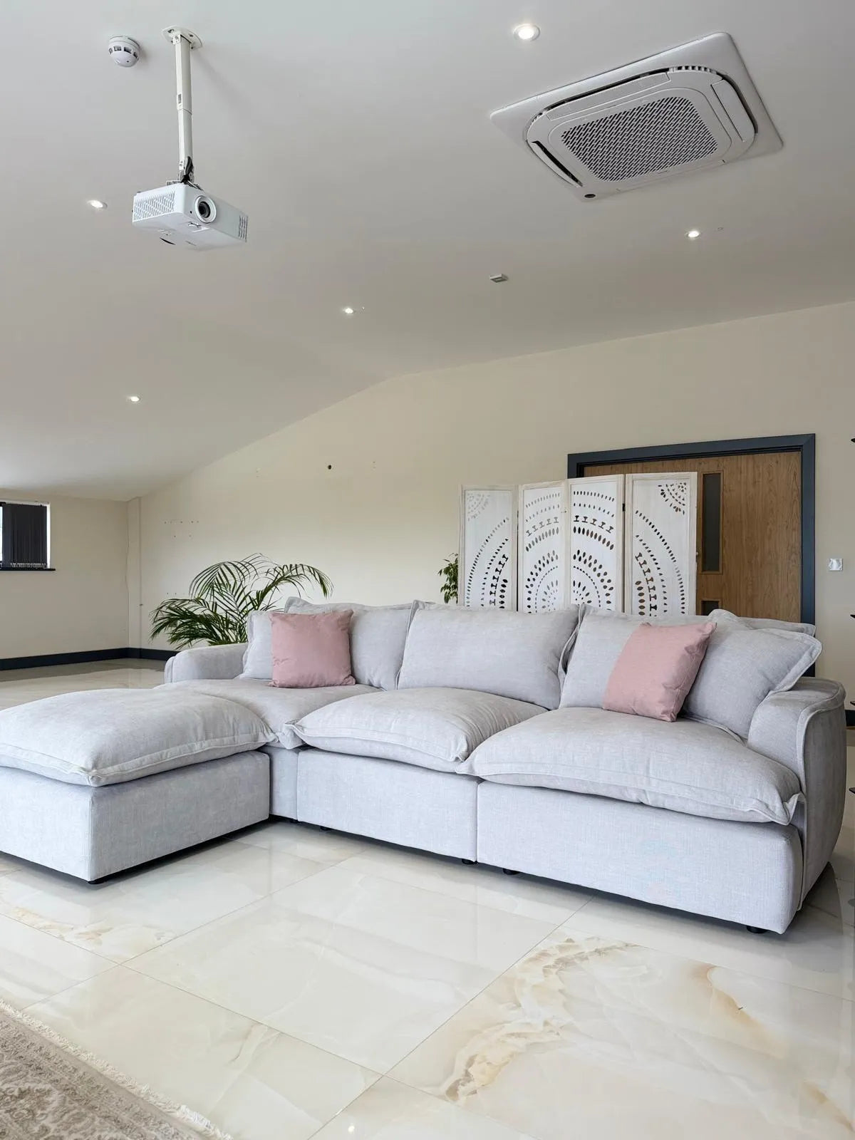 Santa Barbara Large 3-Seater Fabric Sofa with Matching Footstool