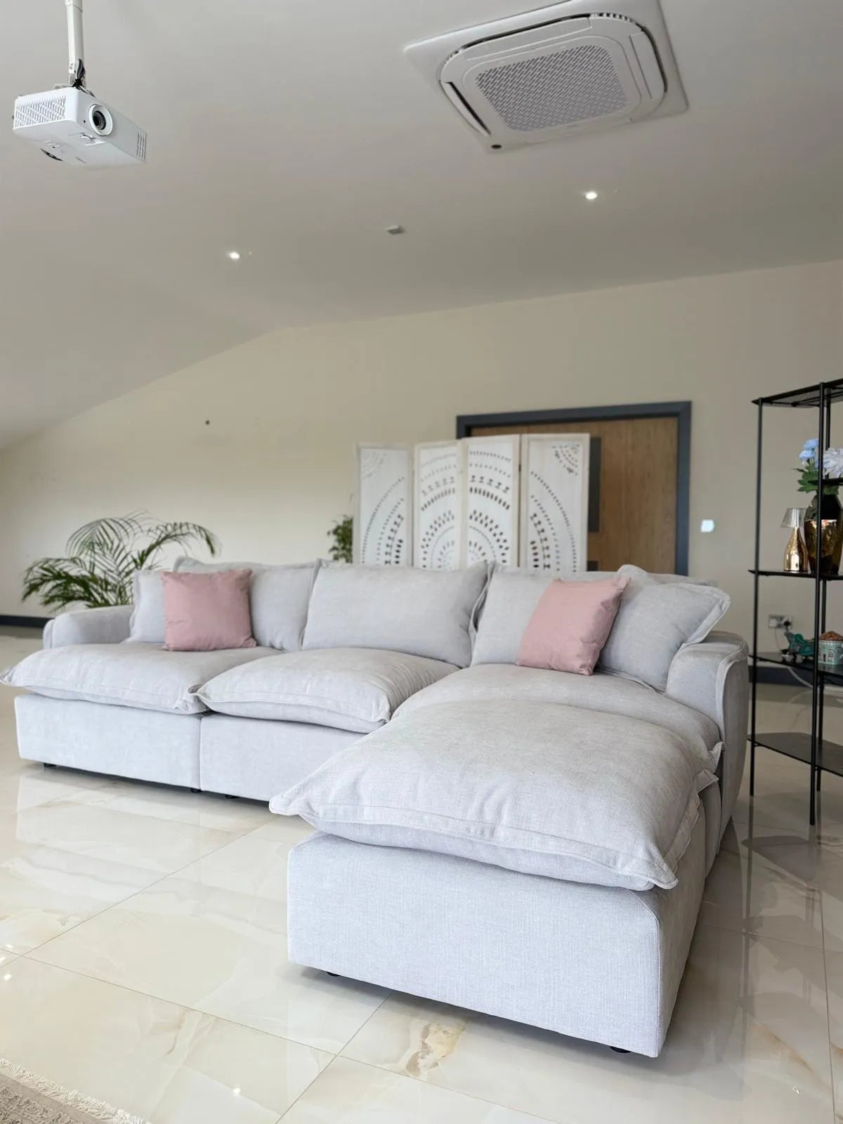 Santa Barbara Large 3-Seater Fabric Sofa with Matching Footstool