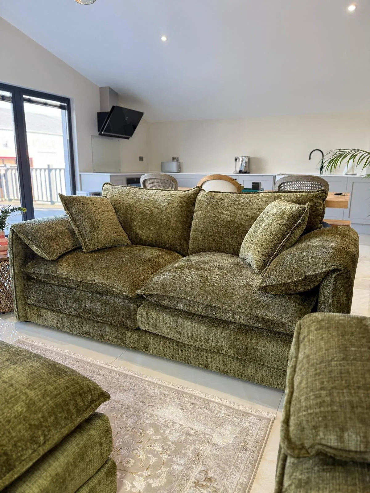 Solaya Luxury Chenille Fabric Sofa Range | 3-Seater, 2-Seater, Armchair & Footstool
