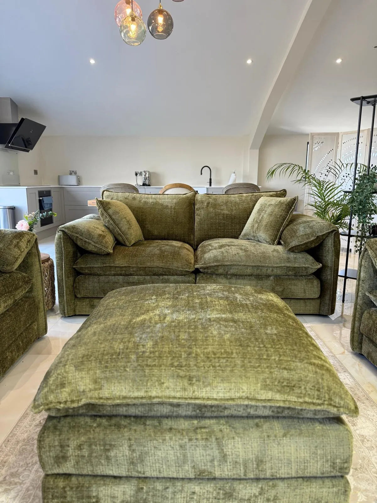 Solaya Luxury Chenille Fabric Sofa Range | 3-Seater, 2-Seater, Armchair & Footstool