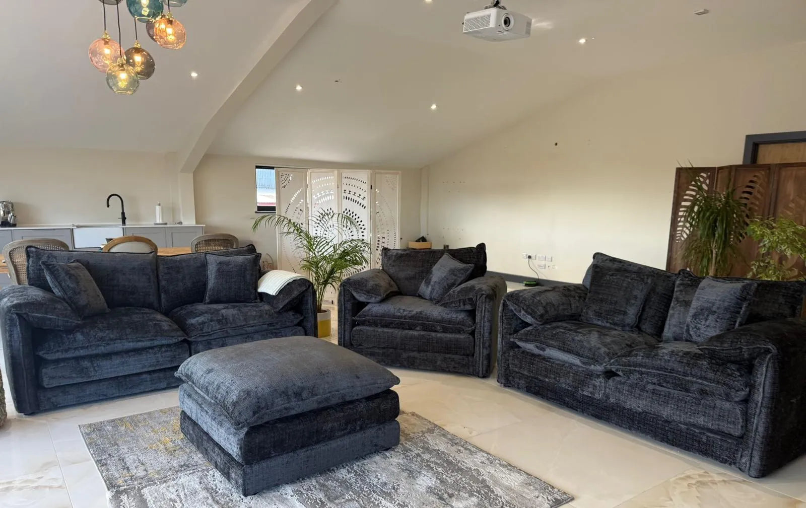 Solaya Luxury Chenille Fabric Sofa Range | 3-Seater, 2-Seater, Armchair & Footstool