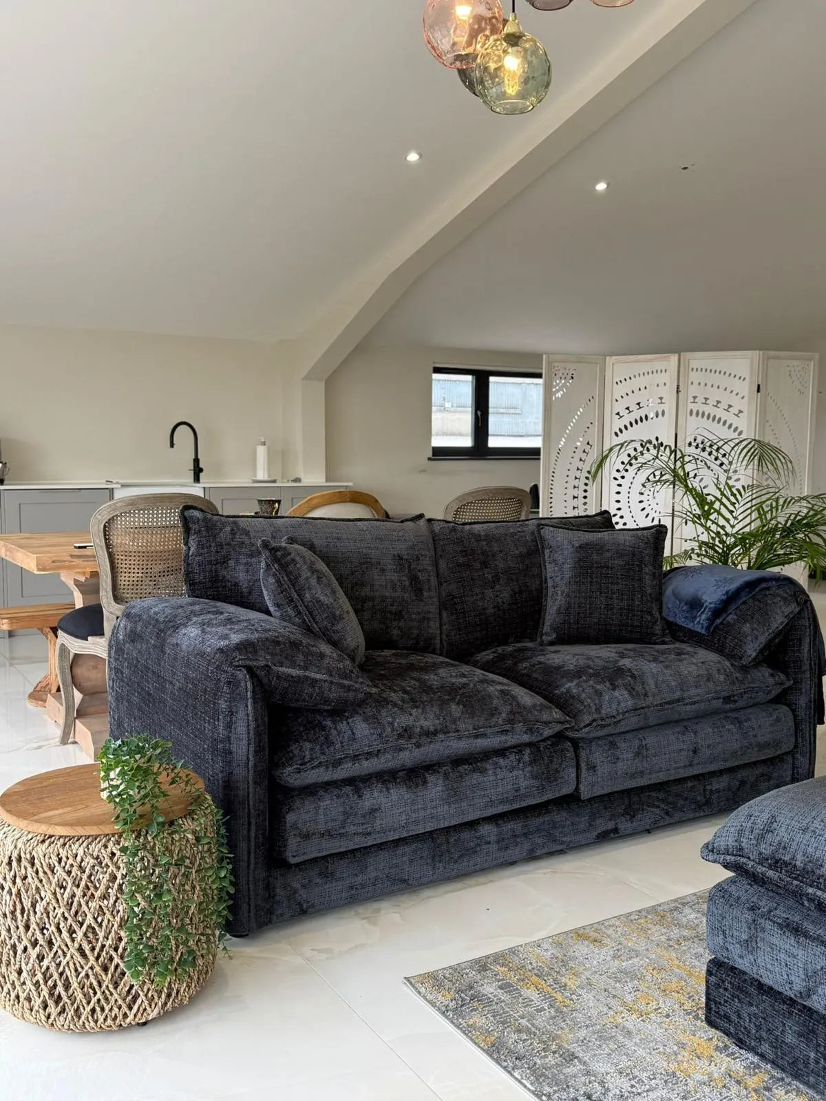 Solaya Luxury Chenille Fabric Sofa Range | 3-Seater, 2-Seater, Armchair & Footstool
