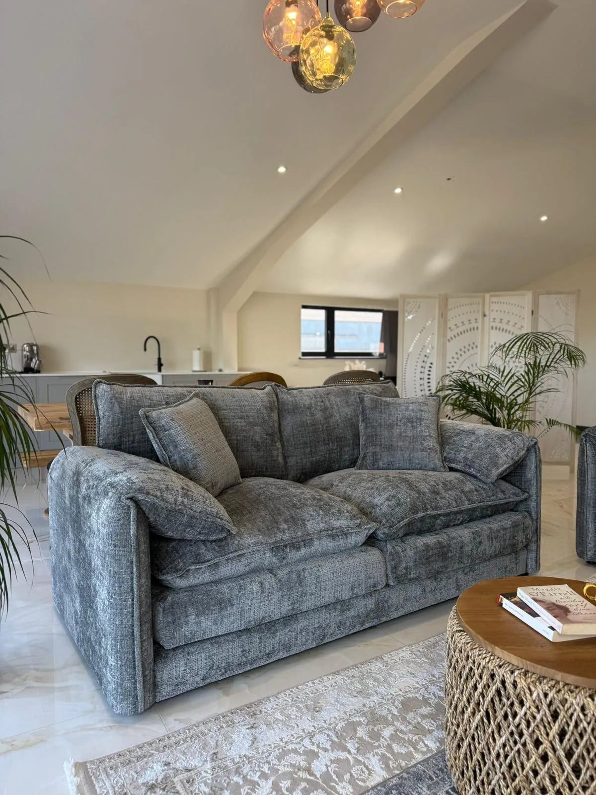Solaya Luxury Chenille Fabric Sofa Range | 3-Seater, 2-Seater, Armchair & Footstool