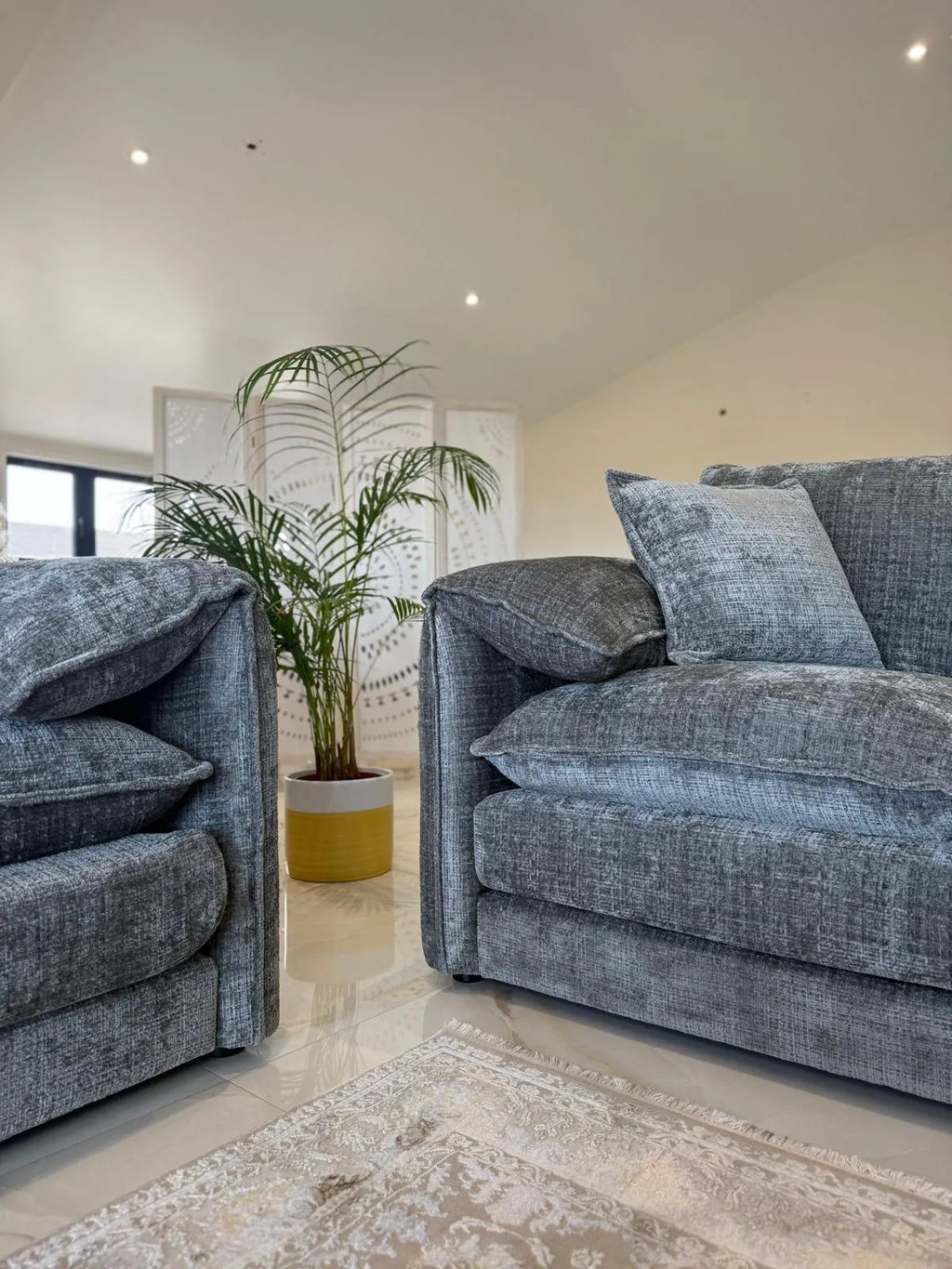 Solaya Luxury Chenille Fabric Sofa Range | 3-Seater, 2-Seater, Armchair & Footstool