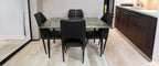 Siena Extendable High-Gloss Marble-Effect Luxury Dining Table
