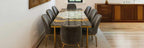 Siena Extendable High-Gloss Marble-Effect Luxury Dining Table