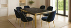 Siena Extendable High-Gloss Marble-Effect Luxury Dining Table