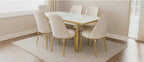 Siena Extendable High-Gloss Marble-Effect Luxury Dining Table