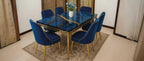 Siena Extendable High-Gloss Marble-Effect Luxury Dining Table